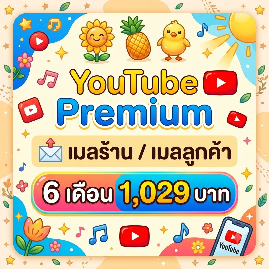 Youtube Premium (เมลร้าน / เมลลูกค้า) 6 เดือน