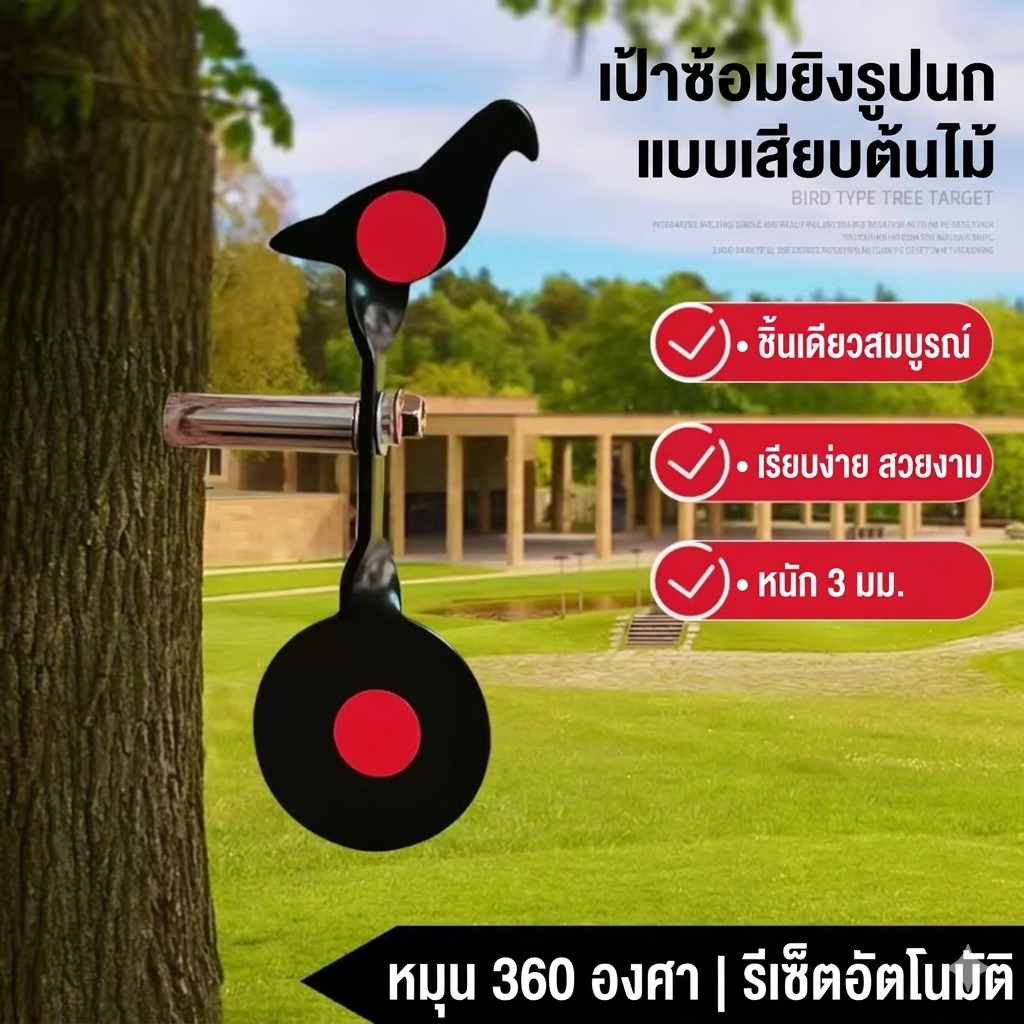 เป้าซ้อมโลหะ หมุน360* แถมเป้าเล็ก 3อัน